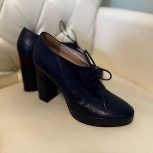 Chic Navy Women's Lace-Up Heels